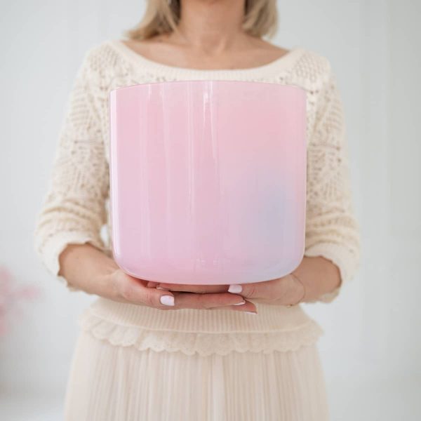 Kristallklangschale mit Rosenquarz Energie