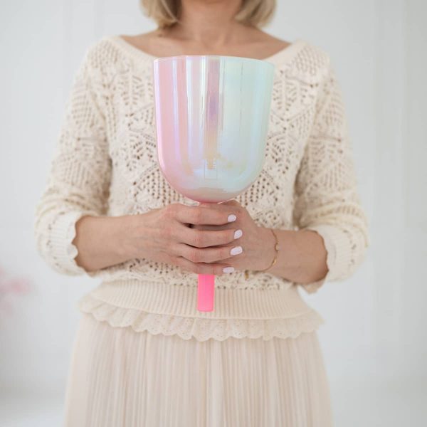 Kristallklangschale mit Rosenquarz Energie