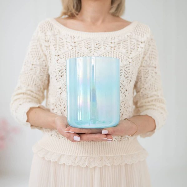 Kristallklangschale mit Amazonit Energie