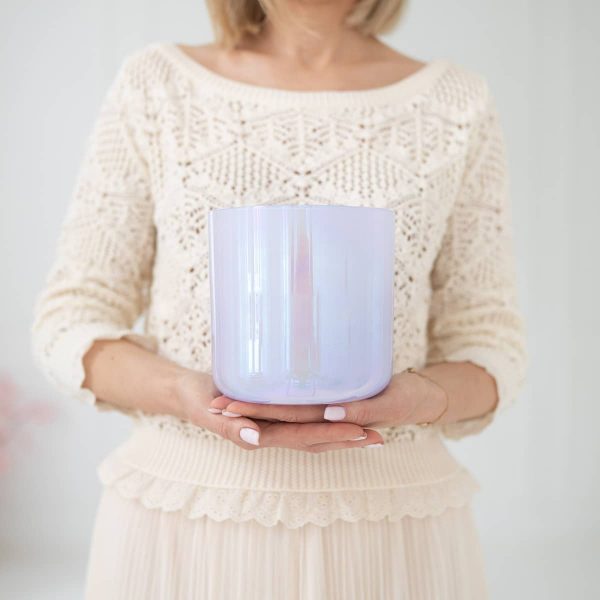 Kristallklangschale mit Amethyst Energie